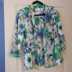 Alfred Dunner Spring Summer Button Blouse Size 8